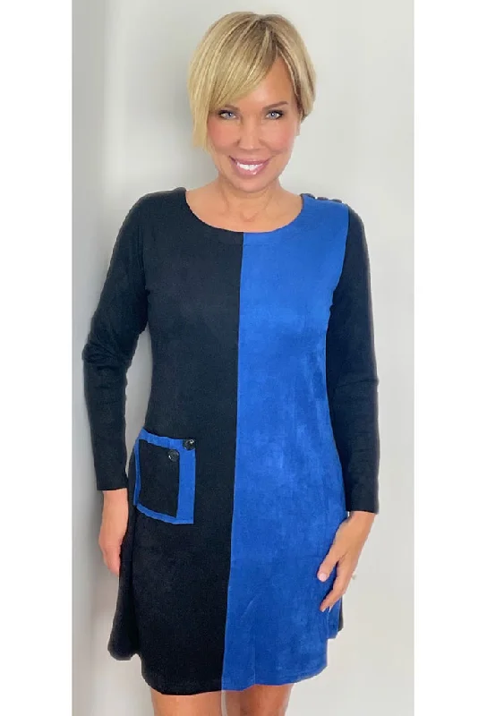 Royal Blue Pocket Pop Dress