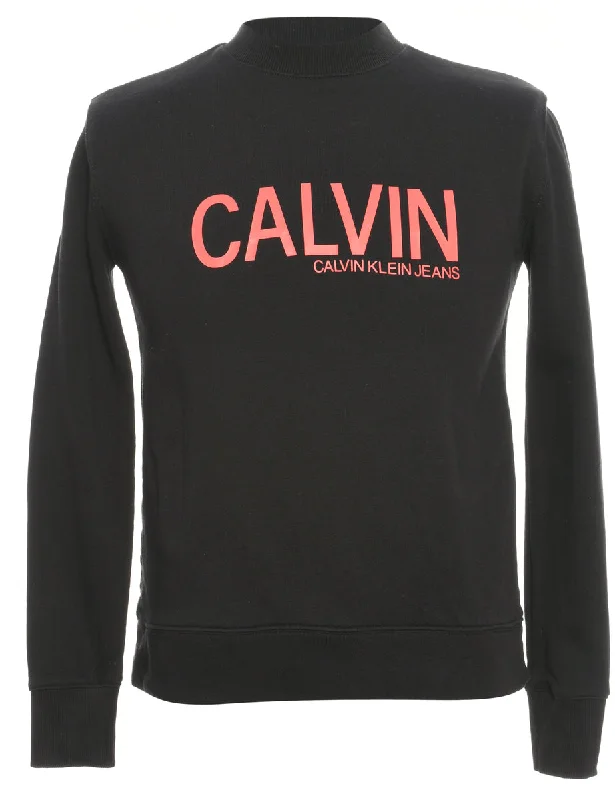 Calvin Klein Printed Navy Sweatshirt - XS