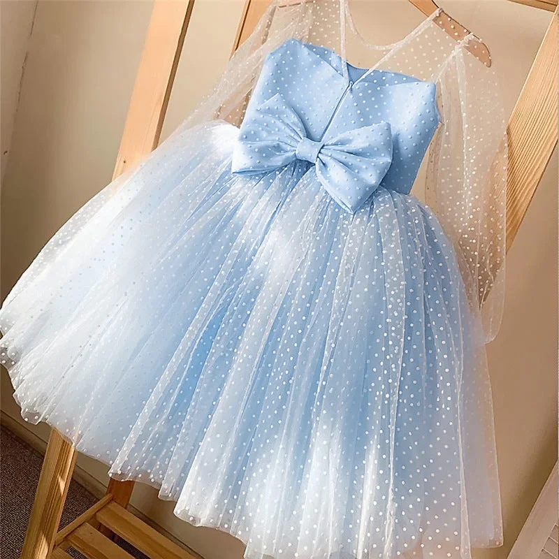 Cute Girls Birthday Bow Dress Girls Formal Dresses