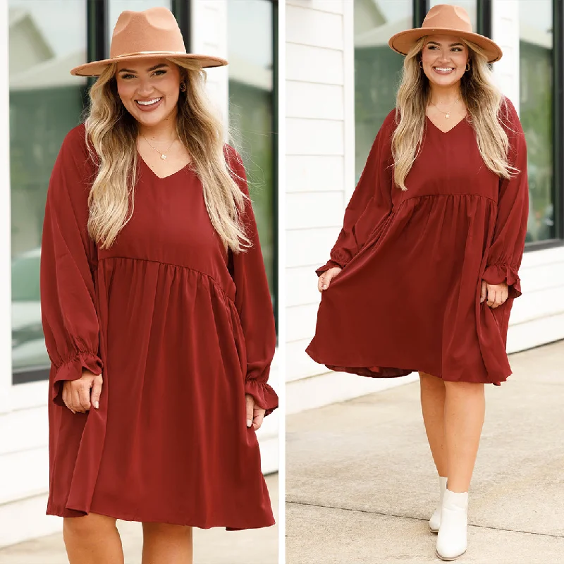 Here's To Love Dress, Burgundy