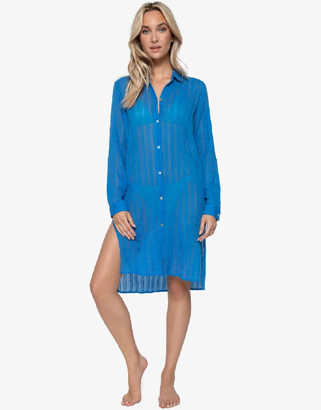 Island Blue Shea Beach Shirt - Blue