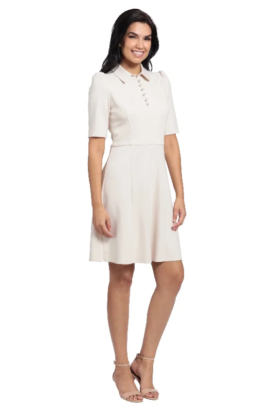 Horn White Scuba Dress