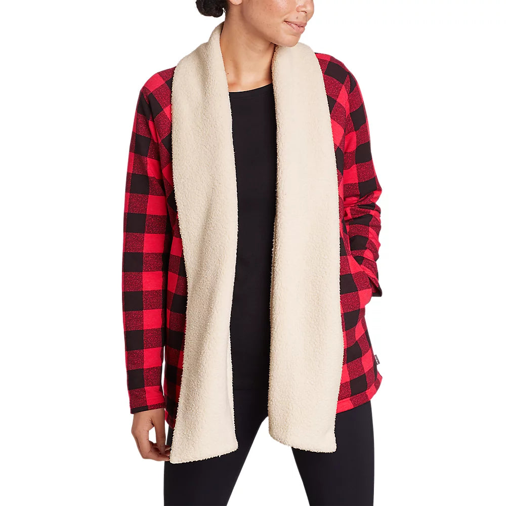 Women's Cabin Fleece Cardigan - Buffalo Check