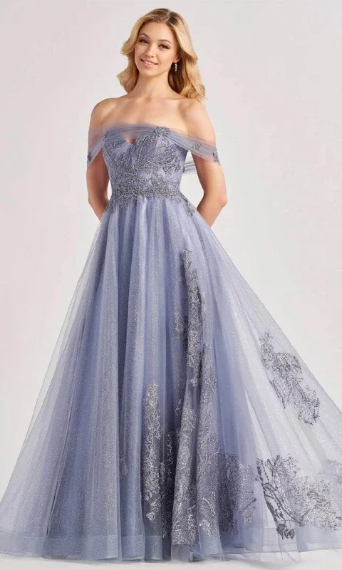 Colette By Daphne CL8640 - Off Shoulder Tulle Prom Dress