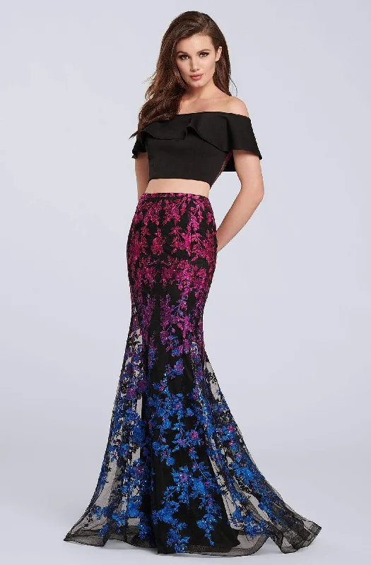 Ellie Wilde - EW119056 Ombre Sequined Lace Two Piece Mermaid Dress